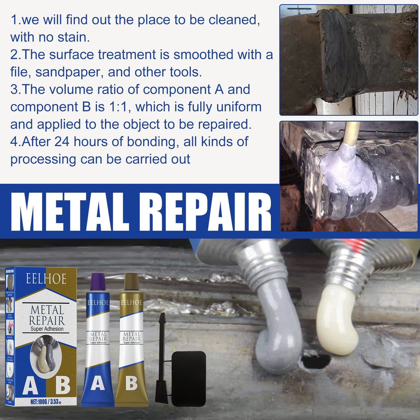 Metal Repair, High Temperature Welding Adhesive Metal Castings Crack Repair Agent Plugging Waterproof Electric Welding - Korvel