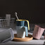 Creative Simple Mouthwash Cup INS Striped Non-Slip Water Cup Double-Layer Plastic Handle Thread Couple Mouthwash Toothbrush Cup - Korvel