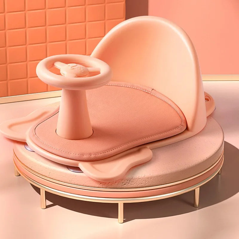 Baby shower basin with shower seat foldable bathtub bathtub dedicated shower bench with backrest and anti slip bath pad - Korvel