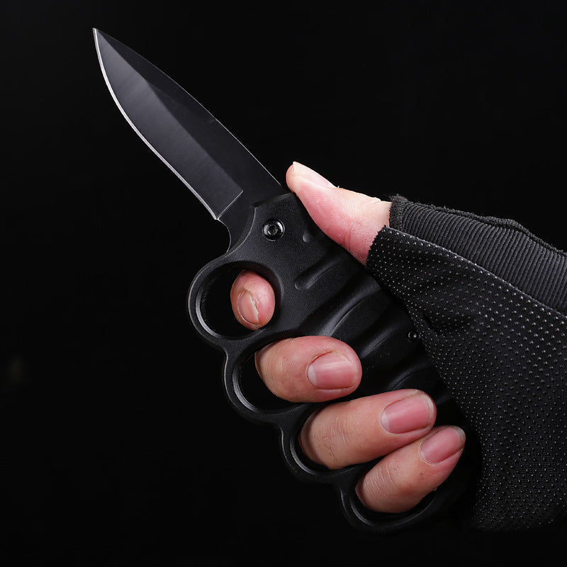 Outdoor Knife Stainless Steel Gloves Folding Knife Camping Defense Carry Knives Multifunctional Carbon Fiber Gloves Folding Knife - Korvel