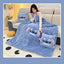 Double sided Arctic fleece pillow with embroidered fabric, dual-use office car nap blanket cushion - Korvel