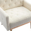 COOLMORE modern style armchair, plush decorative fabric armchair with golden metal legs (white teddy bear) - Korvel