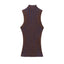 Half high neck sleeveless slim knit sweater for women - Korvel
