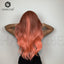 Long Curly Hair 24inch Women's Wig Set In The Middle Part Orange Pink - Korvel