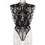 Elegant Eyelash Lace Deep V Bodysuit