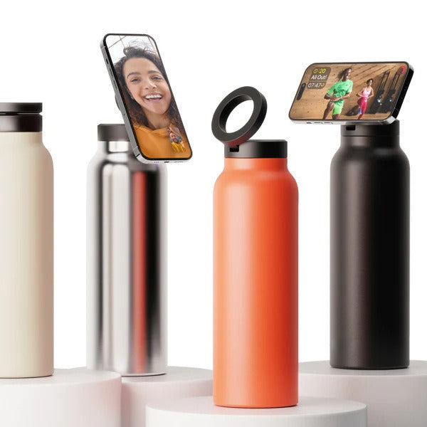Premium Magnetic Insulated Cup with Phone Holder