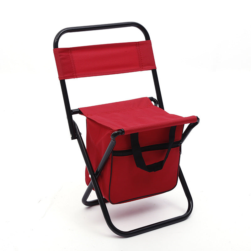 Outdoor Camping Folding Chair with Storage Backrest and Carrying Bag for Art Students' Sketching - Korvel