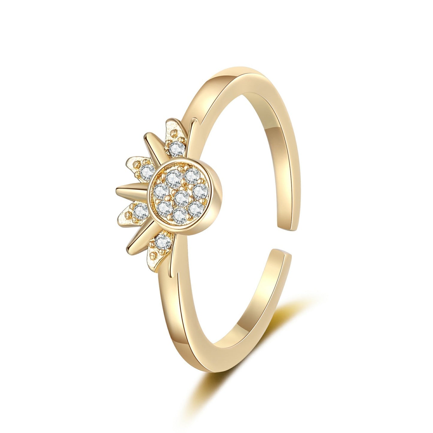 Anillo Plegable Elegante de Sol y Luna para Mujeres