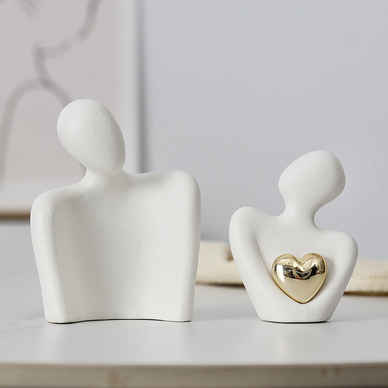 Creative couple figure decoration Newlywed home decoration Lover sculpture decoration figure desktop living room bookshelf decor - Korvel