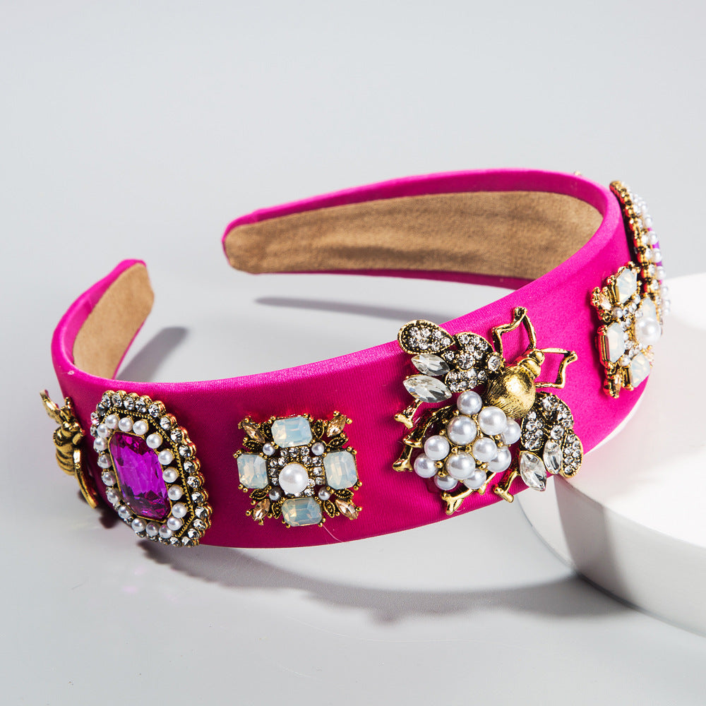 Bandeau en perles et strass baroque créatif