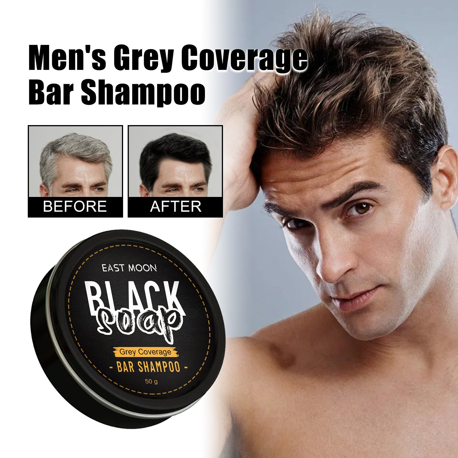 Men's Shampoo Clean Hair Nourishing Nourishing Black Shiny Hair Care Men's Shampoo Soap - Korvel