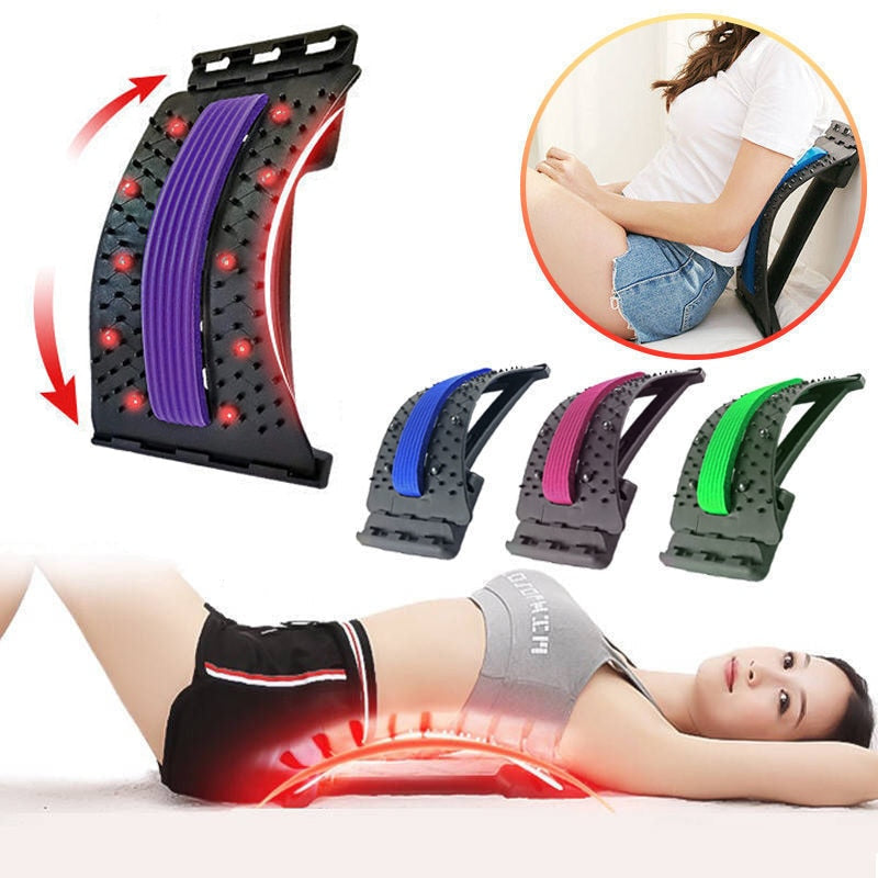 Magnetotherapy Multi-Level Adjustable Back Massager Stretcher Waist Neck Fitness Lumbar Cervical Spine Support Pain Relief - Korvel