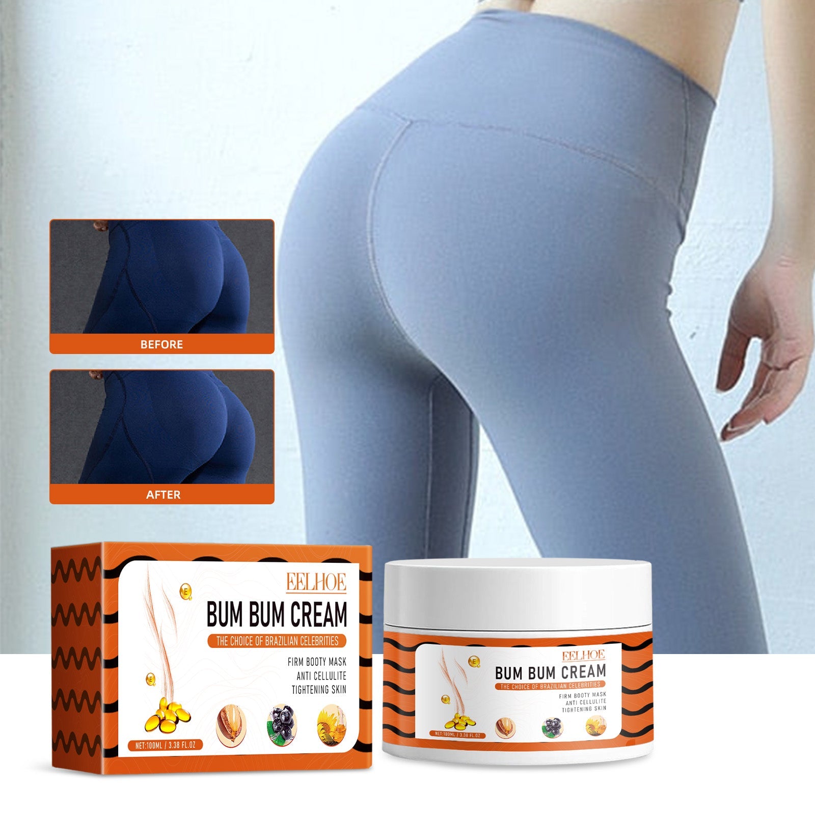 Bum Bum Cream, Firming And Lifting Butt Peach Butt Highlights S-Curve Body Slimming Butt Cream - Korvel