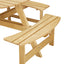 Outdoor picnic table for 8 people, circular picnic table for 8 people, with 4 embedded bench tables and bench sets - Korvel
