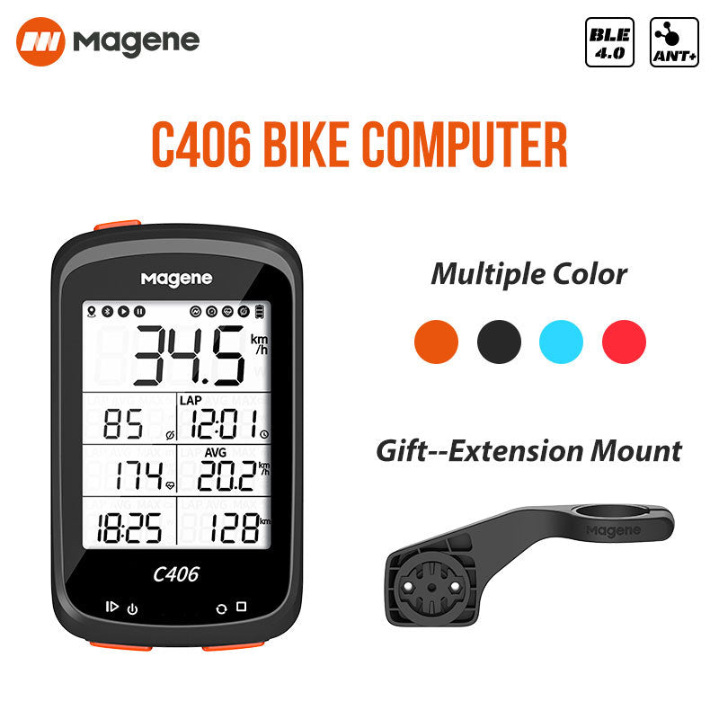 Magene McKim C406 Bicycle GPS Computer Bike Computer Speed Odometer ANT+ - Korvel