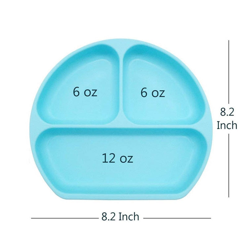 children's dishes baby Silicone Sucker Bowl Baby Smile Face Plate Tableware Set Smile Face Baby Tableware Set kids plate - Korvel