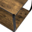 TREXM Rustic Industrial Design Demilune Shape Textured Metal Distressed Wood Console Table (Distressed Brown) - Korvel
