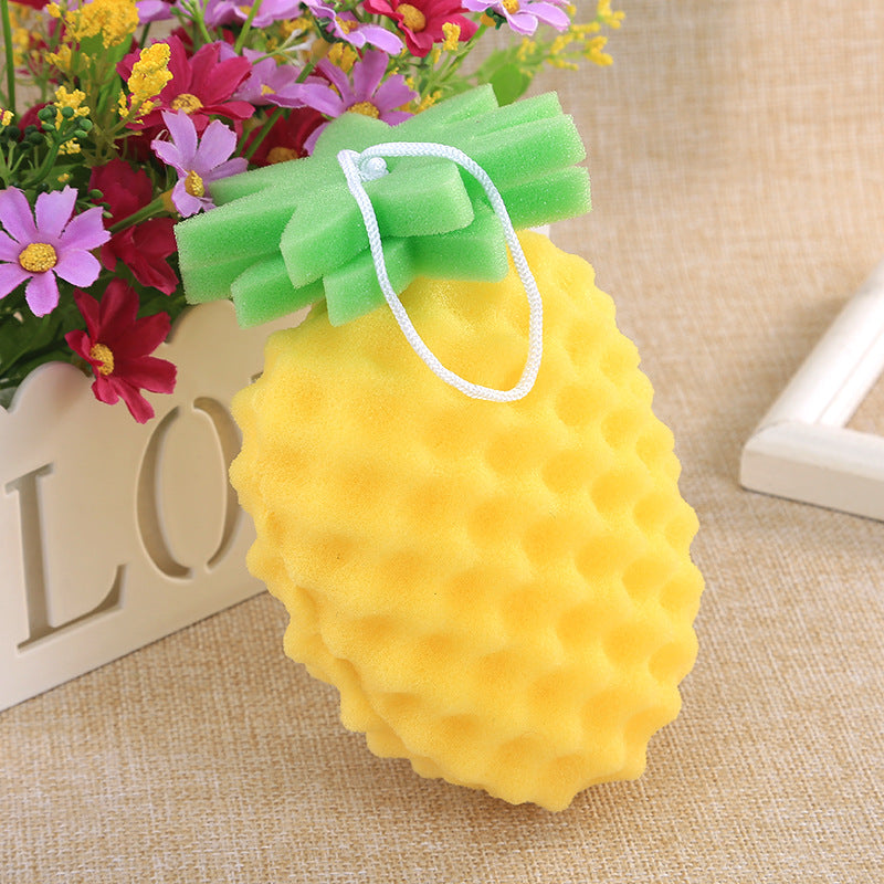 Creative Cartoon Bath Cleaning Sponge Three-Dimensional Pineapple Fruit Bath Cotton Children's Bath Sponge - Korvel