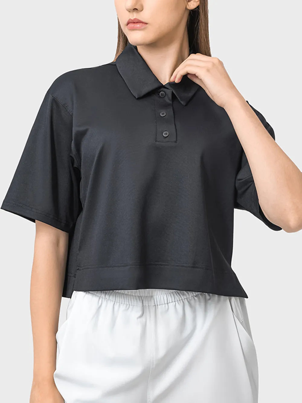 Half Button Short Sleeve Active T-Shirt - Korvel