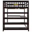 Full Size Loft Bed with Storage Shelves and Under-bed Desk  Espresso - Korvel