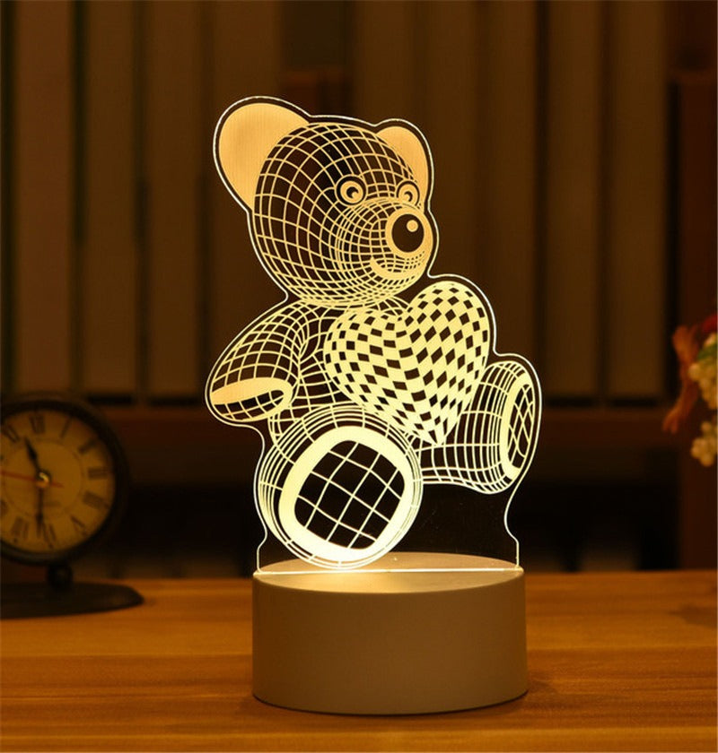 3D LED Night Light - Creative Table Lamp for All Occasions
