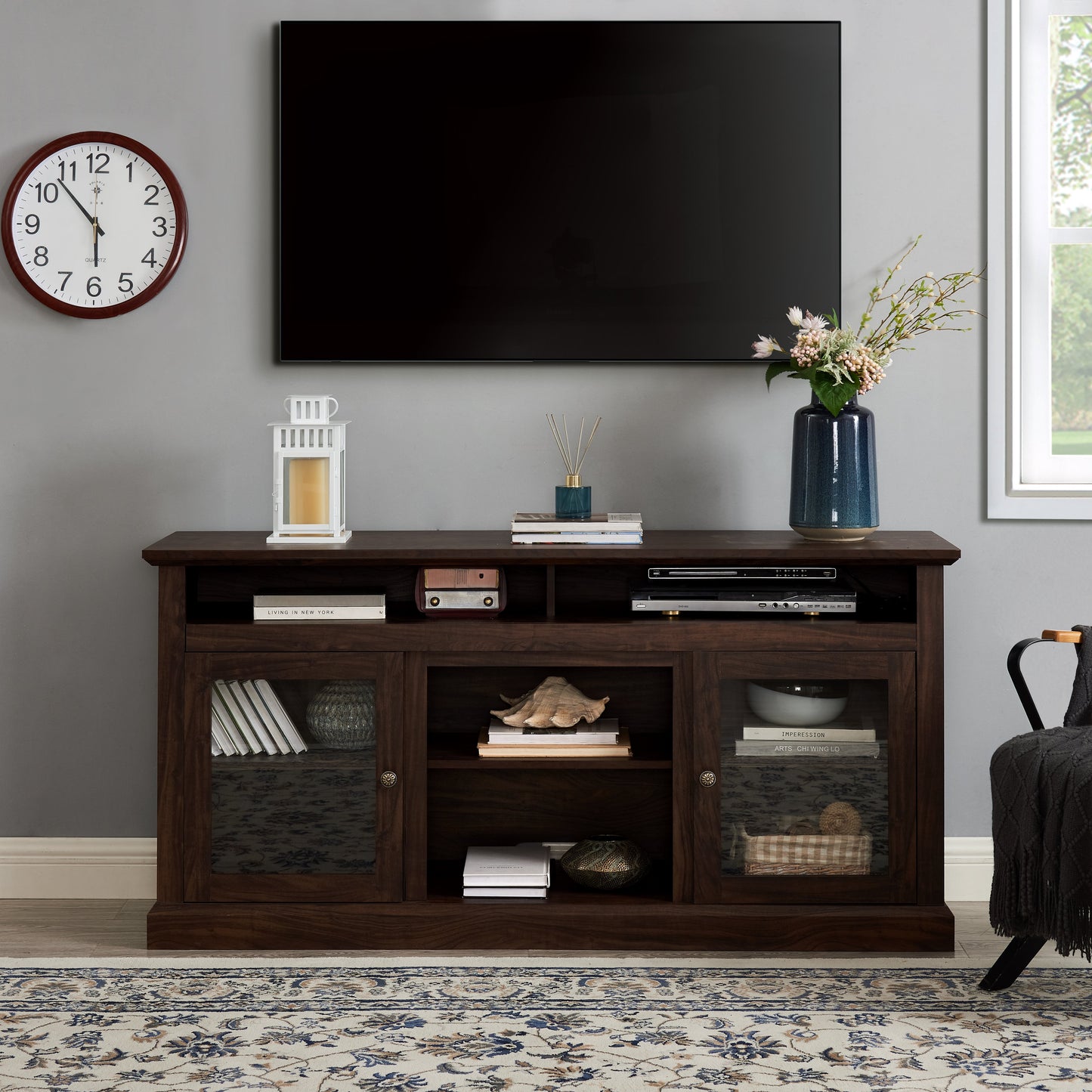 Soporte de Medios para TV Marrón Contemporáneo para Salas de Estar Modernas