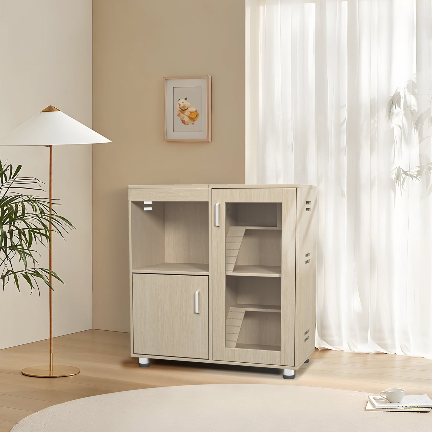 Premium 4-Tier Small Animal Cage with Storage and Openable Top