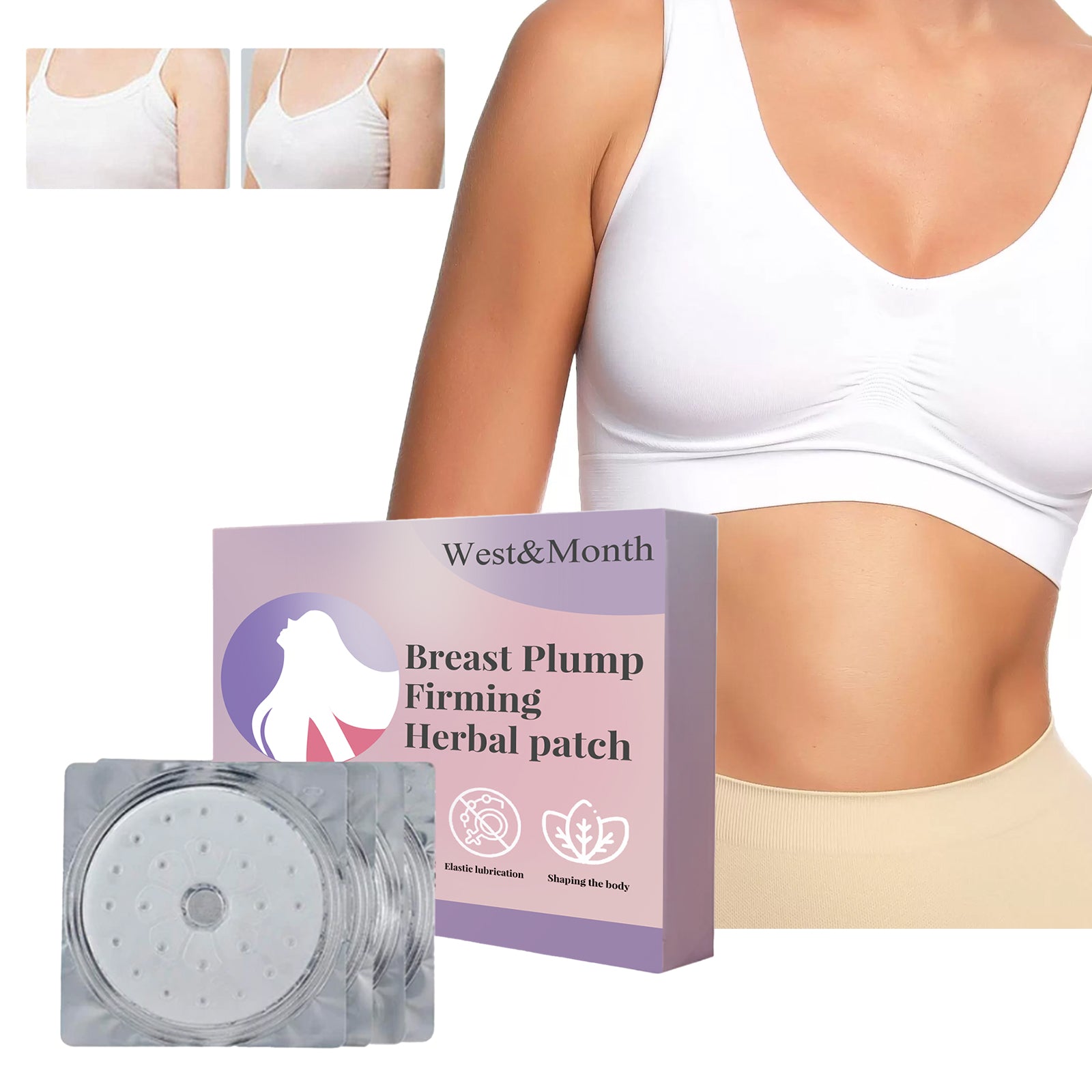 Breast Plump Firming Herbal Patch, Women's Breasts Plump Anti-sagging Breast Massage Care Patch - Korvel