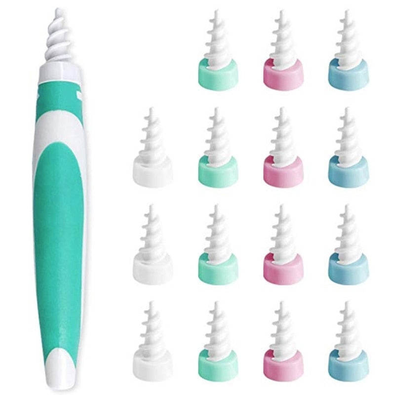 New Ear Wax removal 16 Tips Spiral Smart Ear Care Clean Earpick Wax Remover Curette Ear Cleaner Spoon plugs Spirals Care Tool - Korvel