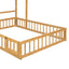 Wooden Full Size Children's Bed with Detachable Headboard and Integrated Clothes Drying Rack, Natural - Korvel