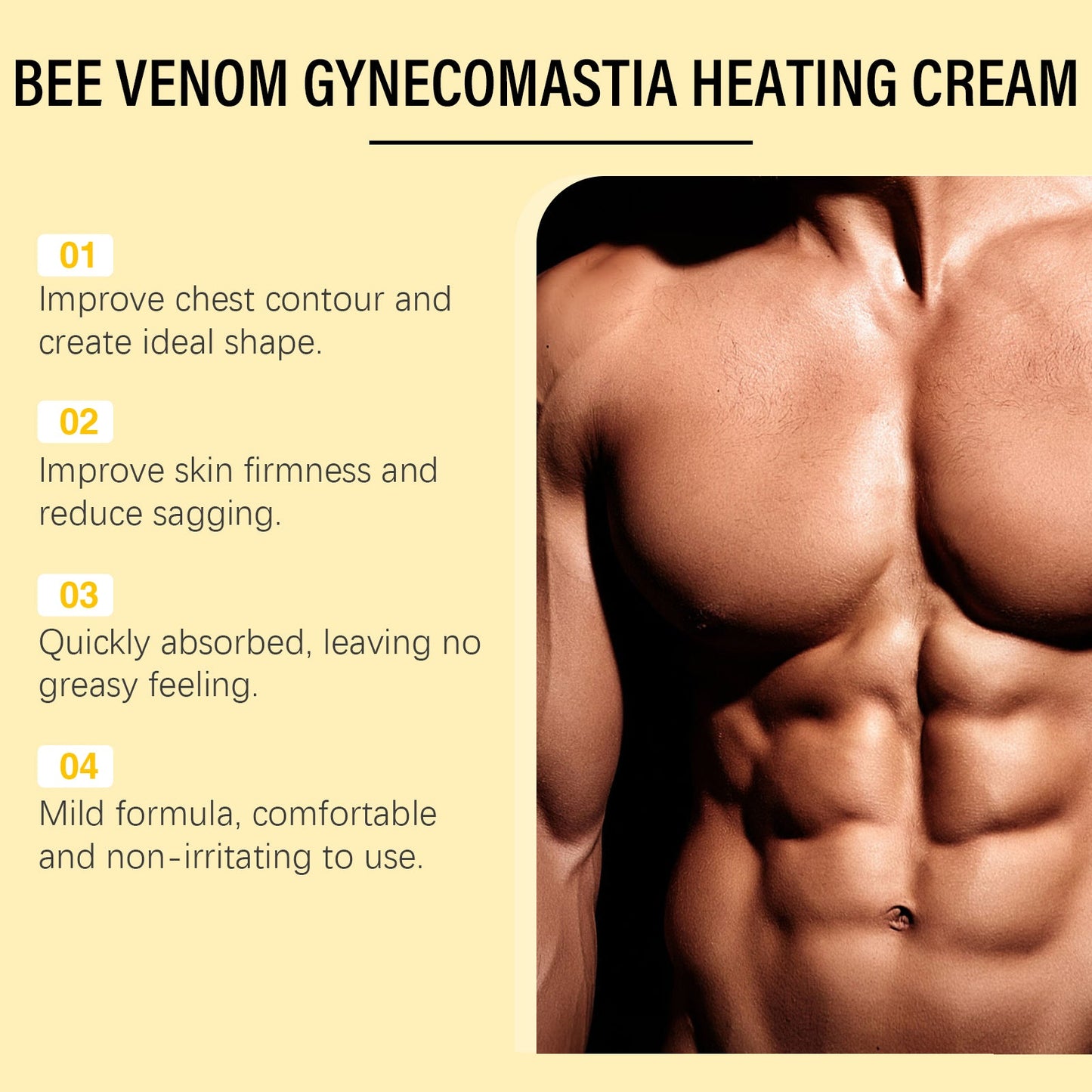 Breast Shaping Care Cream For Men Lifts Chest Contour And Tightens Skin Shaping Care Cream - Korvel