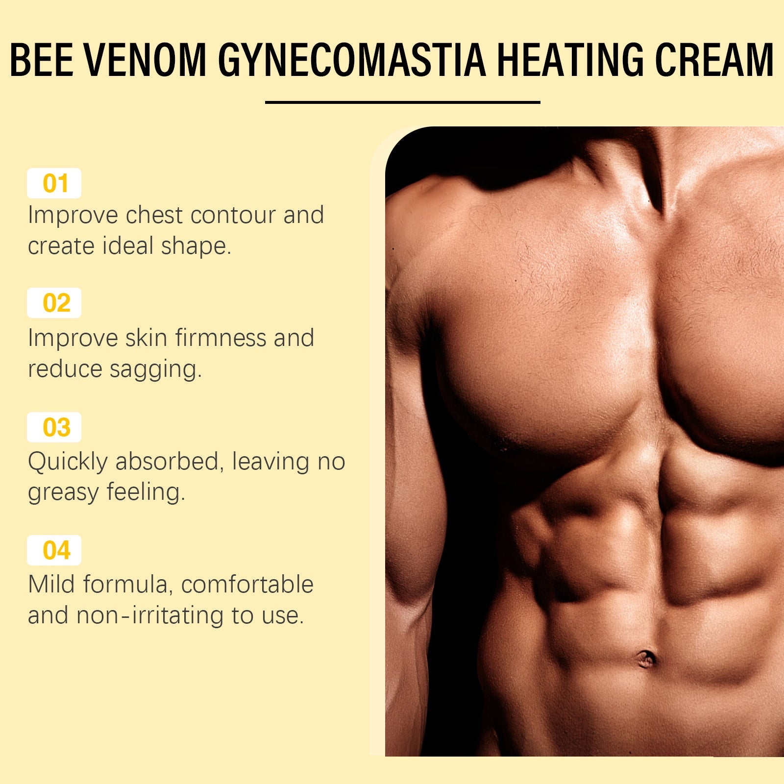 Breast Shaping Care Cream For Men Lifts Chest Contour And Tightens Skin Shaping Care Cream - Korvel