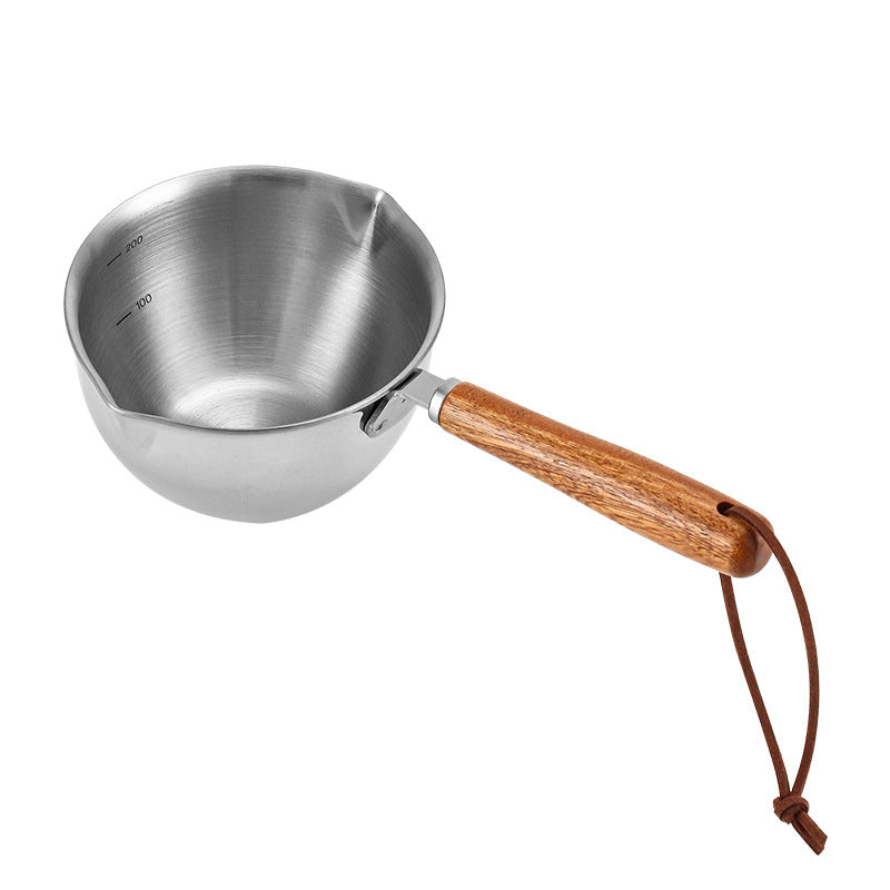 Stainless steel oil splashing small pot, three-layer steel mesh red hot oil small pot, mini milk pot, oil pouring, oil tapping, oil pouring special artifact - Korvel