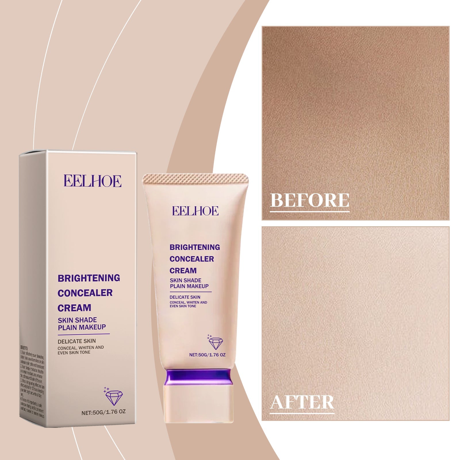 Concealer Brightening Cream, Light And Delicate Texture To Create A Natural Concealer Effect Fresh Naked Makeup - Korvel