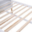 Queen Size Storage Platform Bed with Pull Out Shelves and Twin XL Size Trundle  White - Korvel