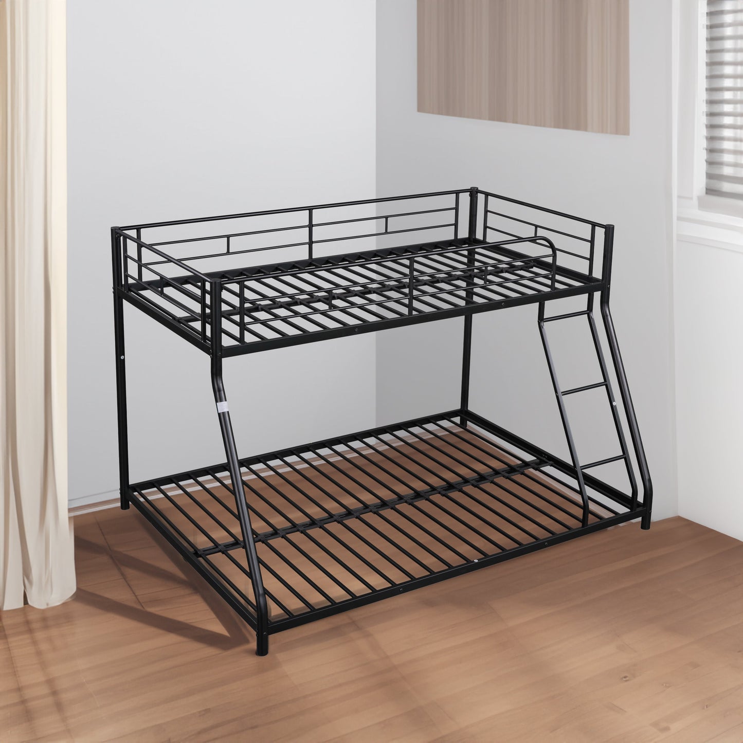Metal Twin over Full Bunk Bed/ Heavy-duty Sturdy Metal/ Noise Reduced/ Safety Guardrail/ CPC Certified/ No Box Spring Needed - Korvel