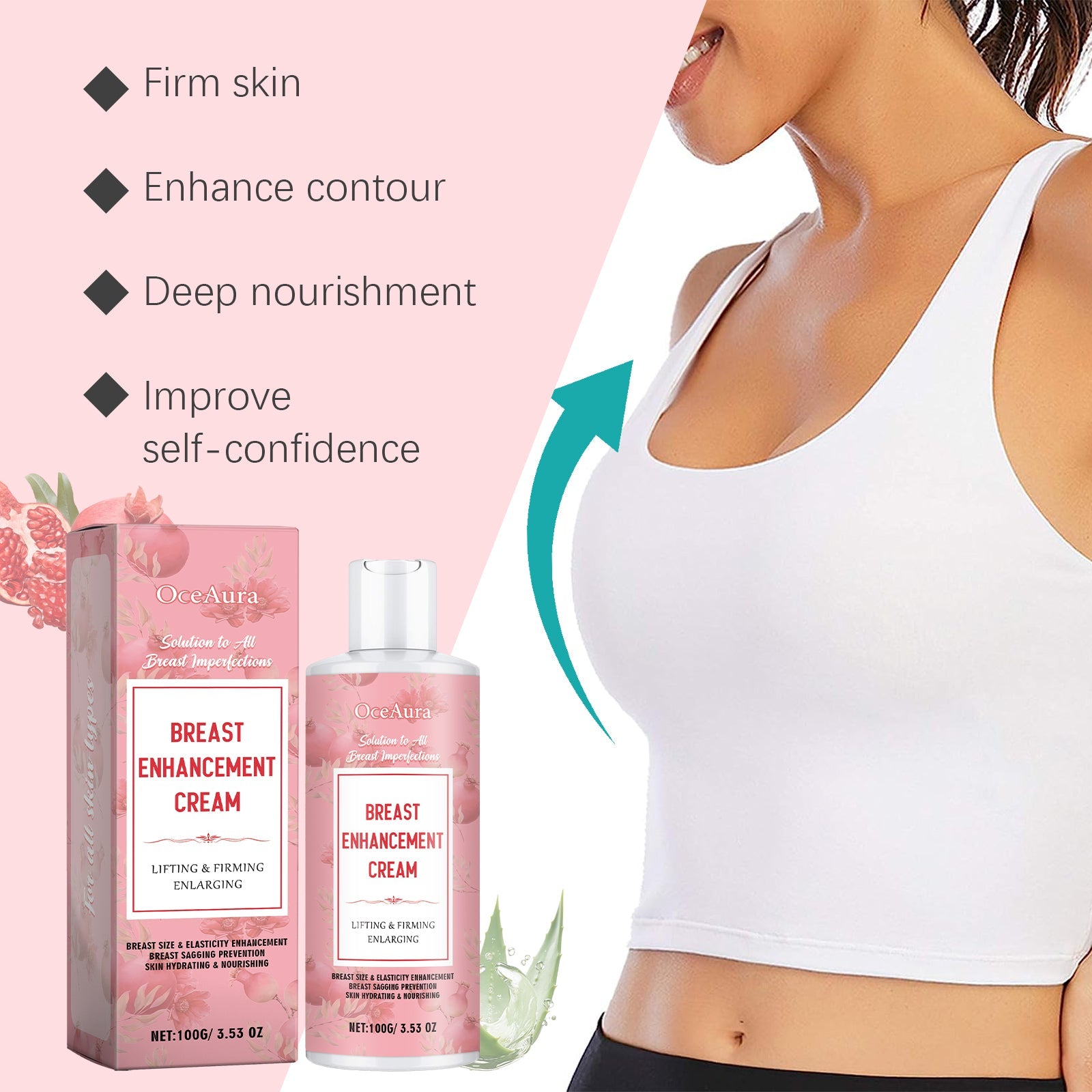 Chest Nourishing Cream Massage Treatment Moisturizes And Moisturizes Elastic Skin Chest Curing Cream - Korvel