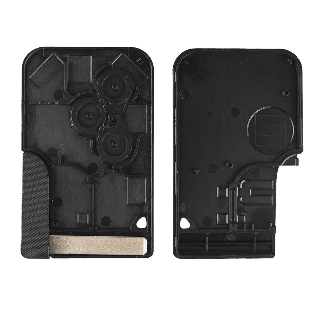 KEYYOU 3 Button Smart Card For Renault Clio Logan Megane 2 3 Koleos Scenic Card Case Black Car Key Fob Shell With Small Key - Korvel