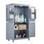 Bathroom floor storage cabinet, bathroom storage cabinet, 4-door independent cabinet, adjustable shelf, adaptive shelf, gray - Korvel