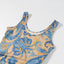 Robe élégante sans manches à franges imprimée
