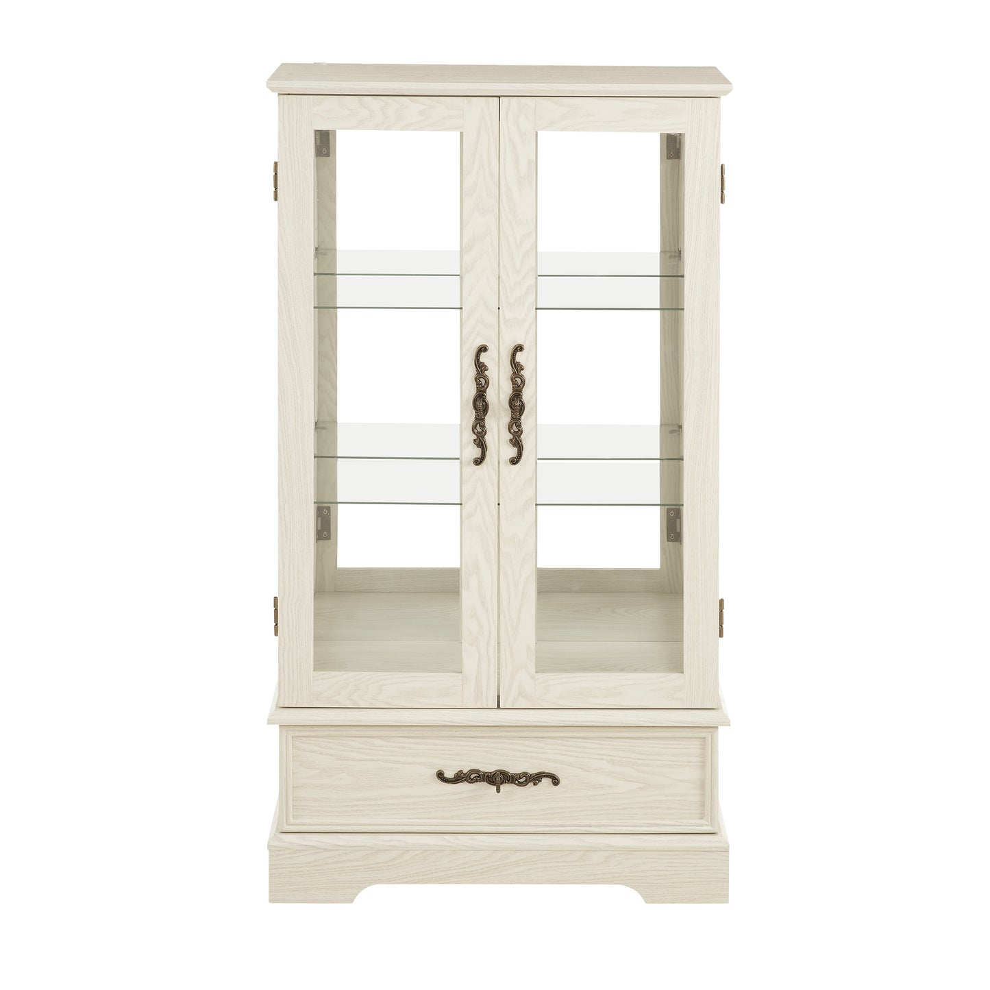 Elegant Lighted Curio Display Cabinet with Adjustable Shelves