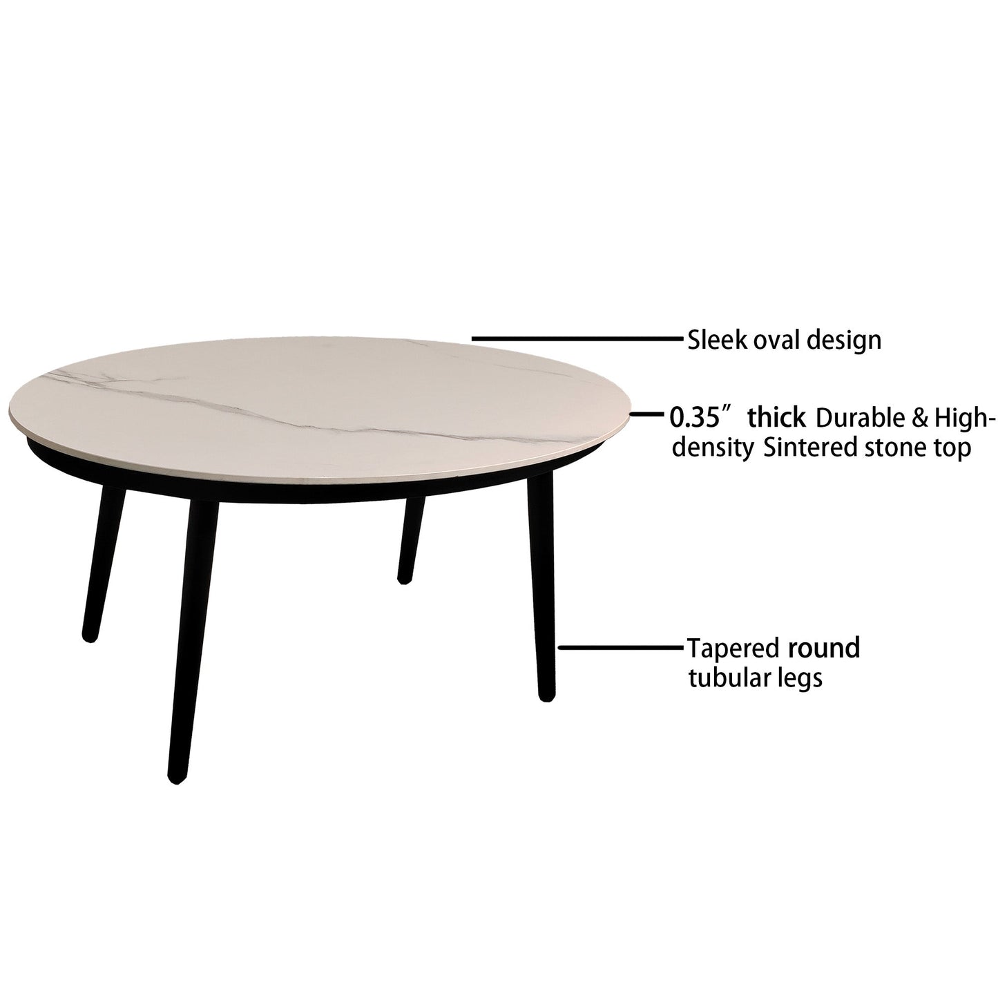 Ensemble de conversation de patio en aluminium moderne 5PC