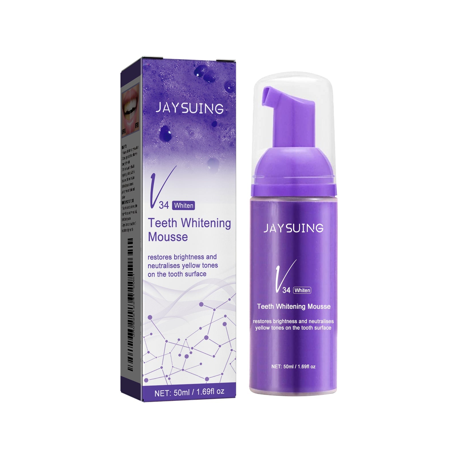 v34 Brightening Tooth Toothpaste, Whiten Teeth Correct Yellow Teeth Clean Stains Mouth Cleaning Toothpaste - Korvel