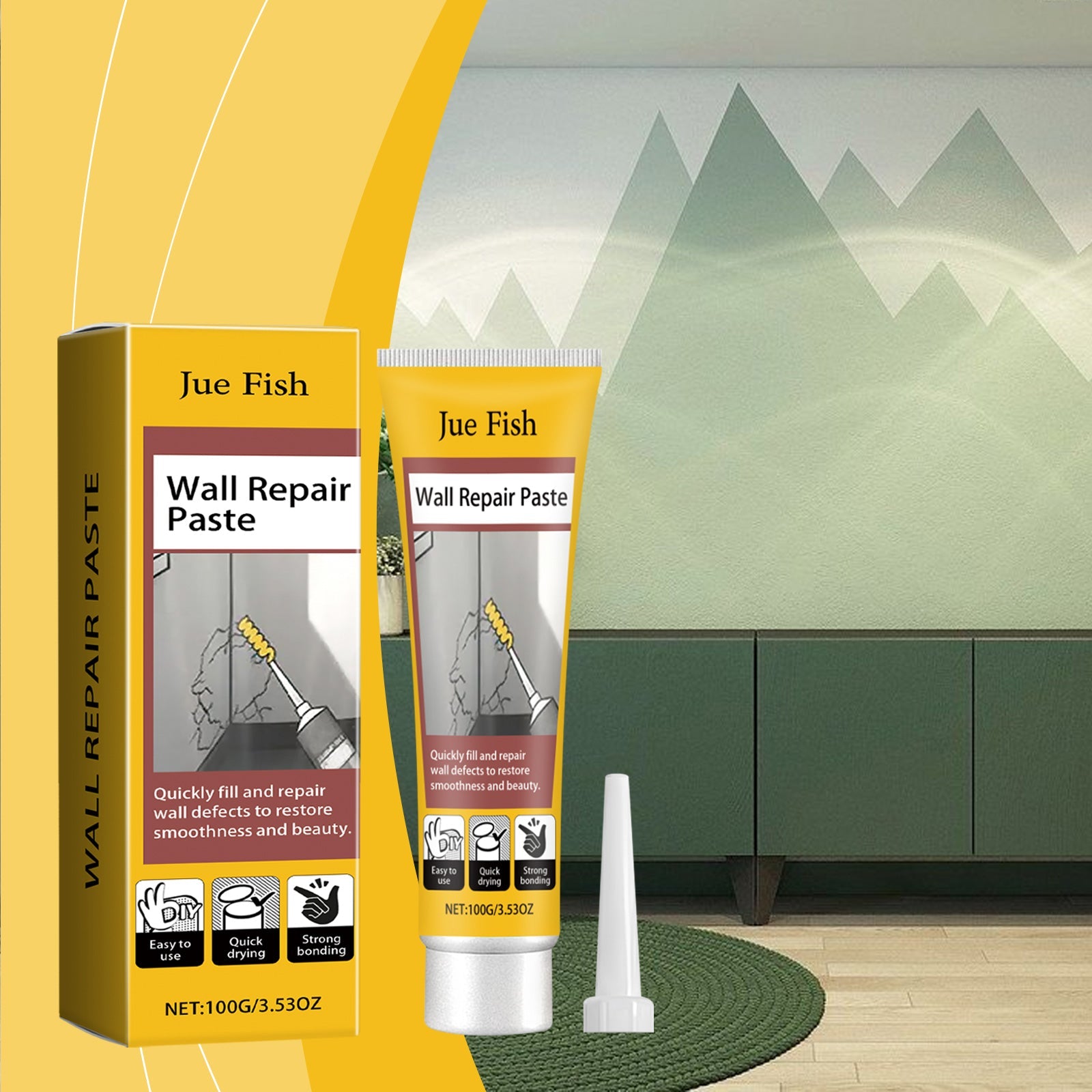 Wall Crack Repair Plaster Wall Damage Scratches Dents Cracks Nail Holes Repair Repair Wall Plaster - Korvel