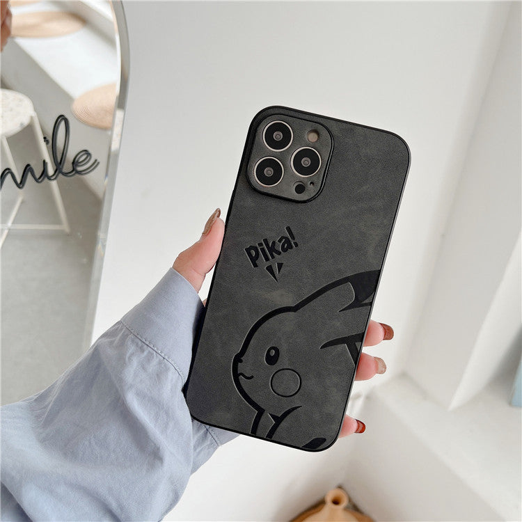 Funda de teléfono de cuero Cute Pikachu para modelos de iPhone