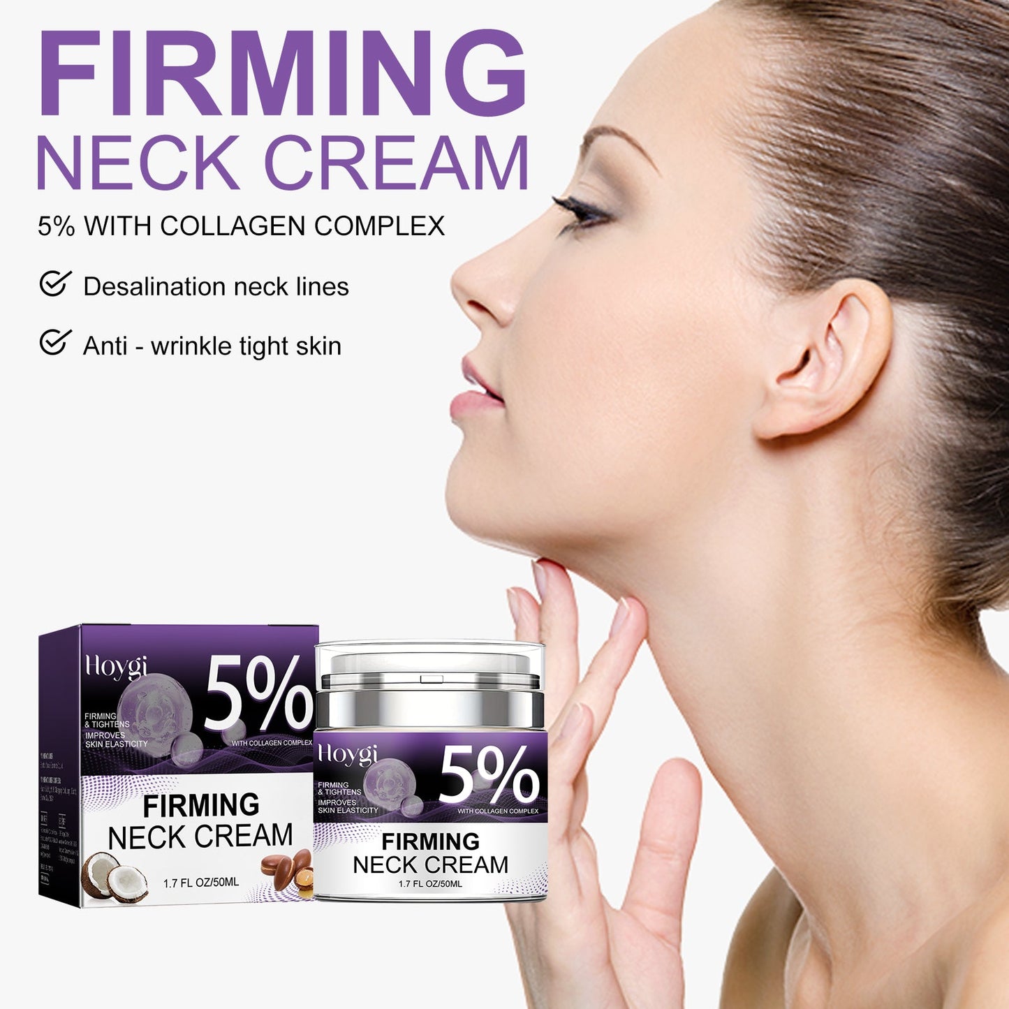 Neck Firming Cream Lighten Neck Lines Moisturizing, Hydrating, Anti-Wrinkle, Firming And Brightening Skin Neck Care Cream - Korvel