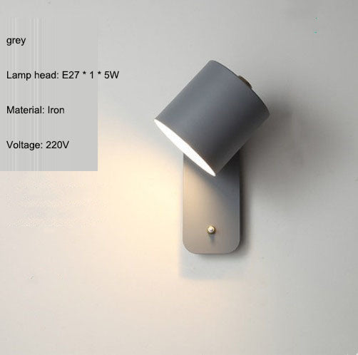 Lámpara de pared LED minimalista nórdica para dormitorio y estudio