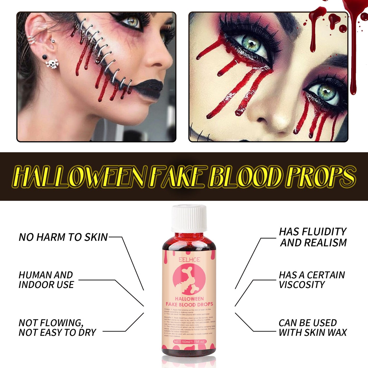 Halloween Plasma Props, Plasma Spray Fake Blood Vampire Zombie Blood Simulation Parody Makeup Props - Korvel