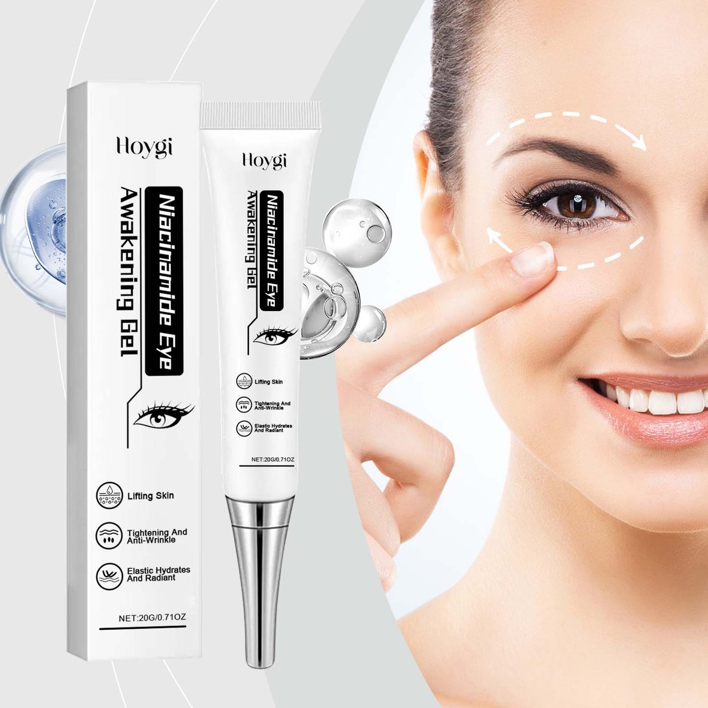 Niacinamide Eye Gel Hydrating And Moisturizing Elastic Firming Skin Around Eye Care Moisturizing Eye Cream - Korvel