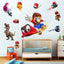 Autocollants muraux étanches Super Mario pour chambres d'enfants